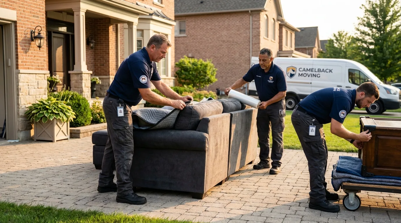 Large estate moving crew wrapping furniture in Twain Harte, CA